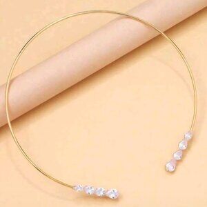 Multi-Teardrop Open-Cuff Collar Torque Necklace